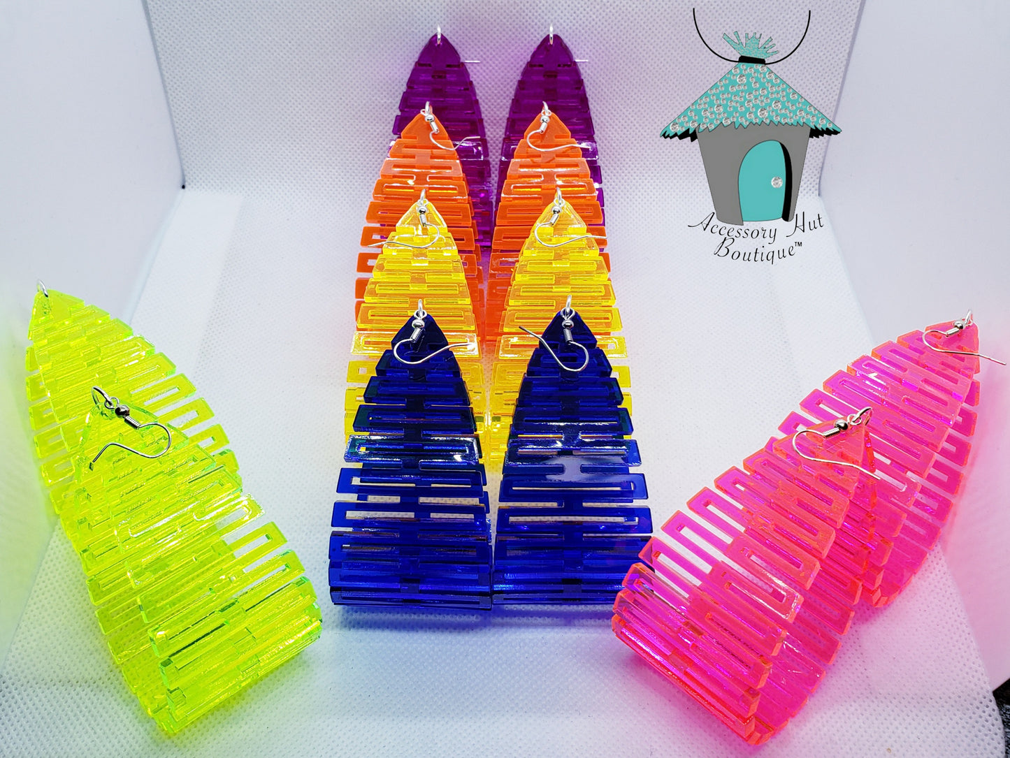 Handcrafted Curvy Acrylic Hoop Earrings