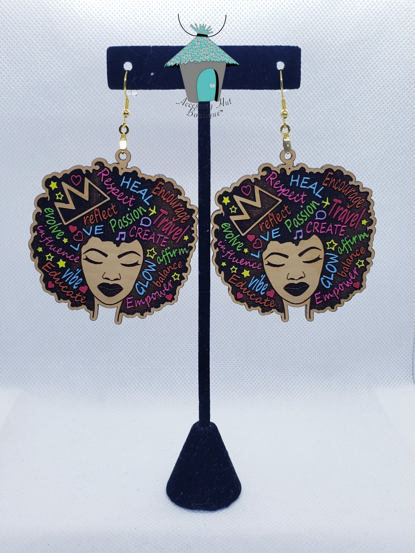 Radiant Roots Afro-mations Wood Earrings