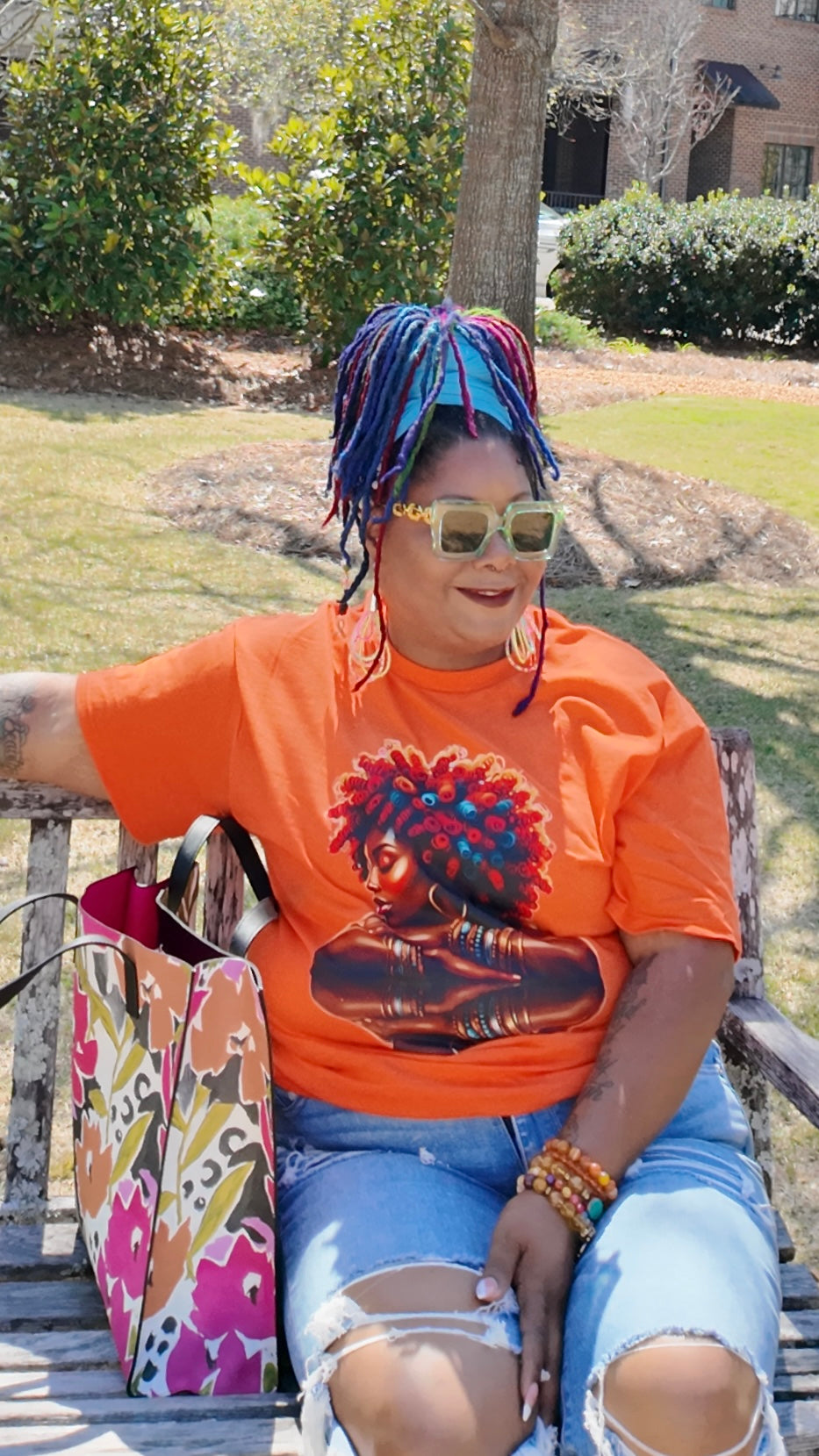 "Radiant Reflection" Graphic Tee – Bold Orange