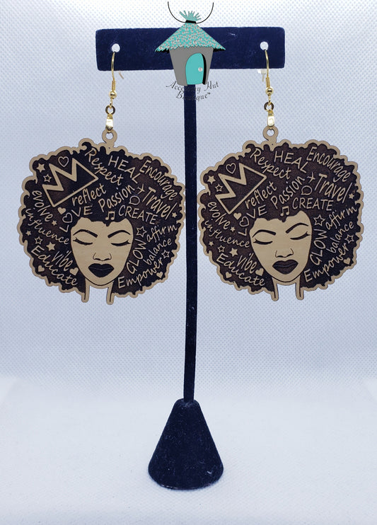 Radiant Roots Afro-mations Wood Earrings