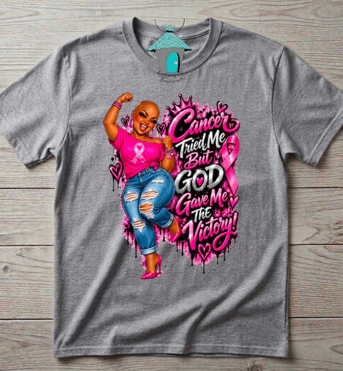 Cancer Tried Me But God Gave Me the Victory Tee | Breast Cancer Awareness Shirt