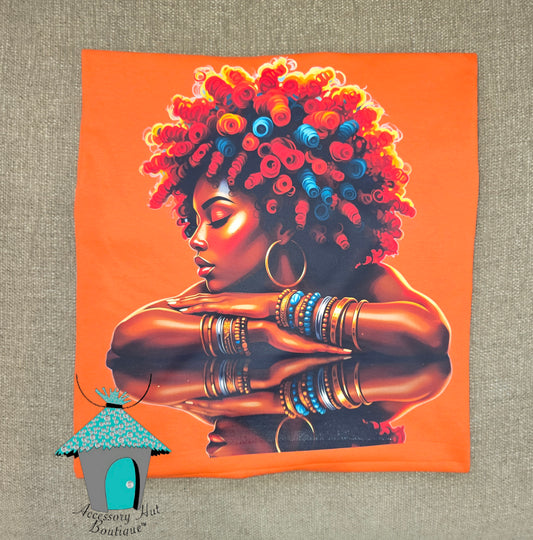 "Radiant Reflection" Graphic Tee – Bold Orange