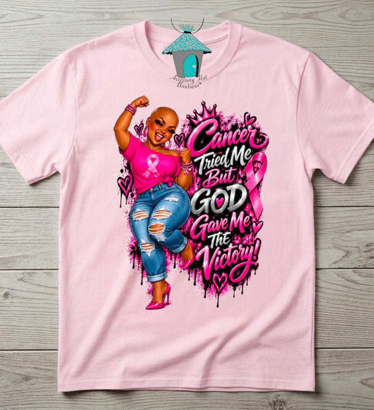 Cancer Tried Me But God Gave Me the Victory Tee | Breast Cancer Awareness Shirt