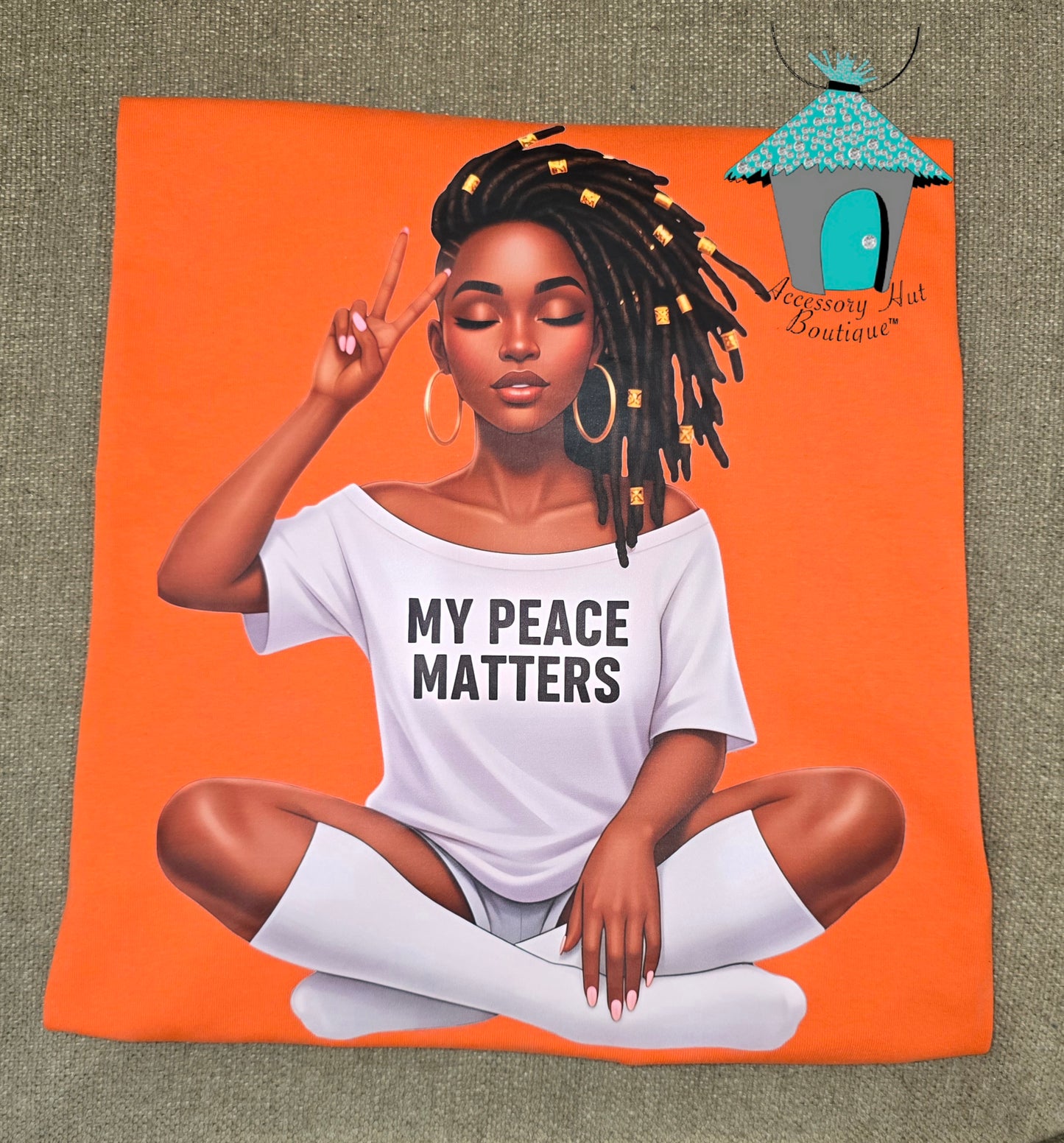 My Peace Matters Graphic Tee | Women's Mental Health T-Shirt | Black Woman Art | Plus Size S–4X