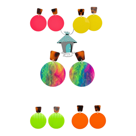 The Shell Shocked Collection – Neon Acrylic Statement Earrings
