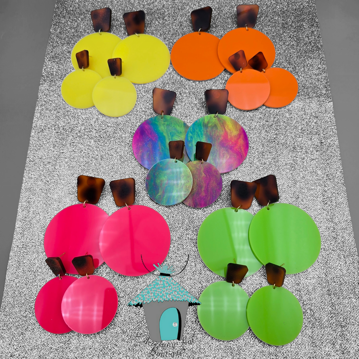 The Shell Shocked Collection – Neon Acrylic Statement Earrings