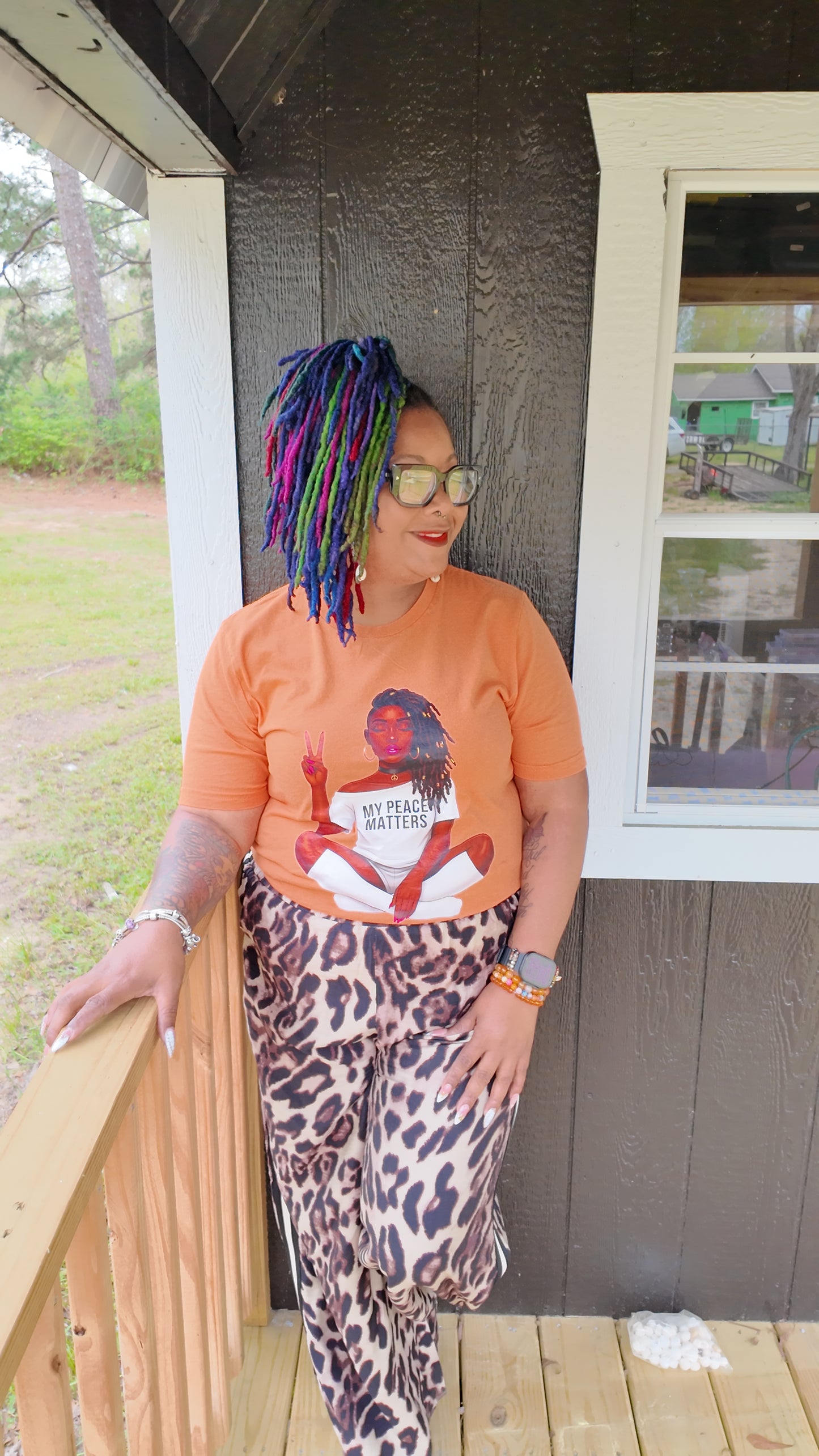 My Peace Matters Graphic Tee | Women's Mental Health T-Shirt | Black Woman Art | Plus Size S–4X